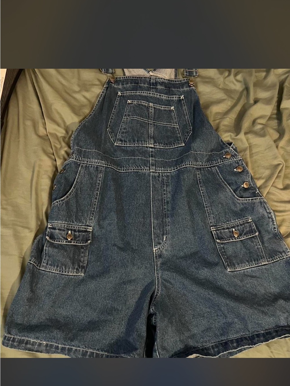 Denim Short Overalls - Dark Blue